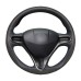 111Loncky Auto Custom Fit OEM Black Leather Suede Car Steering Wheel Cover for Honda Civic Civic 8 2006 2007 2008 2009 2010 2011 (3-Spoke) Accessories