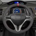 111Loncky Auto Custom Fit OEM Black Suede Car Steering Wheel Cover for Honda Civic Civic 8 2006 2007 2008 2009 2010 2011 (3-Spoke) Accessories