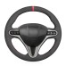 111Loncky Auto Custom Fit OEM Black Suede Car Steering Wheel Cover for Honda Civic Civic 8 2006 2007 2008 2009 2010 2011 (3-Spoke) Accessories