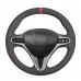 111Loncky Auto Custom Fit OEM Black Suede Car Steering Wheel Cover for Honda Civic Civic 8 2006 2007 2008 2009 2010 2011 (3-Spoke) Accessories