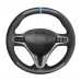 111Loncky Auto Custom Fit OEM Black Genuine Leather Suede Car Steering Wheel Cover for Honda Civic Civic 8 2006 2007 2008 2009 2010 2011 (3-Spoke) Accessories