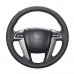 111Loncky Auto Custom Fit OEM Black Genuine Leather Car Steering Wheel Cover for Honda Accord 8 2008-2012 / Honda Odyssey EX-L Touring 2011-2016 / Honda Pilot EX-L Pilot Touring 2011-2015 Pilot Touring Accessories