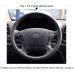 111Loncky Car Custom Fit OEM Black Genuine Leather Steering Wheel Cover for Hyundai Santa Fe 2007 2008 2009 2010 2011 2012 Accessories 