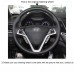 111Loncky Auto Custom Fit OEM Black Genuine Leather Black Suede Steering Wheel Covers for Hyundai Veloster 2011 2012 2013 2014 2015 2016 2017 2018 Accessories