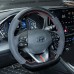 Loncky Auto Custom Fit OEM Black PU Carbon Fiber Suede Car Steering Wheel Cover for Hyundai Elantra 4 2016 2017 2018 2019 Ioniq 2017 2018 2019 Accessories