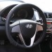 111Loncky Auto Custom Fit OEM Black Genuine Leather Car Steering Wheel Cover for Hyundai Solaris Verna 2010 2011 2012 2013 2014 2015 2016 i20 2009-2015 Accent 2012-2017