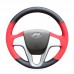 111Loncky Auto Custom Fit OEM Black Genuine Leather Car Steering Wheel Cover for Hyundai Solaris Verna 2010 2011 2012 2013 2014 2015 2016 i20 2009-2015 Accent 2012-2017
