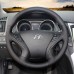 111Loncky Auto Custom Fit OEM Black Genuine Leather Car Steering Wheel Cover for Hyundai Sonata Sonata 8 2011 2012 2013 2014 Accessories