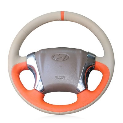Loncky Auto Custom Fit OEM Genuine Leather Car Steering Wheel Cover for Hyundai Tucson 2006 2008 2008 2009 2010 2011 2012 2013 2014 Accessories