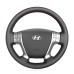 111Loncky Auto Custom Fit OEM Black Genuine Leather Car Steering Wheel Cover for Hyundai Veracruz 2007 2008 2009 2010 2011 2012 Hyundai IX55 2007 2008 2009 2010 2011 2012 Accessories 