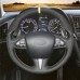 111Loncky Auto Custom Fit OEM Black Genuine Leather Suede Car Steering Wheel Cover for Infiniti Infiniti Q50 2014 2015 2016 2017 QX50 2015 2016 2017 Accessories 