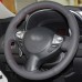 Loncky Auto Custom Fit OEM Black Genuine Leather Car Steering Wheel Cover for Nissan Juke 370Z Sentra SV Maxima Infiniti FX35 FX37 FX50 QX70 Accessories
