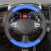 111Loncky Auto Custom Fit OEM Black Blue Suede Leather Car Steering Wheel Cover for Nissan Juke 370Z Sentra SV Maxima Infiniti FX35 FX37 FX50 QX70 Accessories