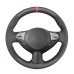 111Loncky Auto Custom Fit OEM Black Genuine Leather Car Steering Wheel Cover for Nissan Juke 2011-2017 / Maxima 2009-2014 / Sentra SR 2017 2018 / Infiniti FX35 2009-2013 / FX37 2013 / FX50 2009-2013 / QX70 2014-2016 Accessories