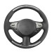 111Loncky Auto Custom Fit OEM Black PU Carbon Fiber Suede Leather Car Steering Wheel Cover for Nissan Juke 370Z Sentra SV Maxima Infiniti FX35 FX37 FX50 QX70 Accessories