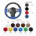 111Loncky Auto Custom Fit OEM Black Blue Suede Leather Car Steering Wheel Cover for Infiniti FX35 Infiniti FX45 2003 2004 2005 2006 2007 2008 Nissan 350Z 2003 2004 2005 2006 2007 2008 2009 Accessories