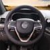 111Loncky Auto Custom Fit OEM Black Genuine Leather Car Steering Wheel Cover for Jeep Grand Cherokee 2014 2015 2016 (Paddle shifters)