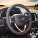 Loncky Auto Custom Fit OEM Black Genuine Leather Car Steering Wheel Cover for Jeep Grand Cherokee 2014 2015 2016 2017 2018 2019 2020 2021