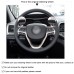 Loncky Auto Custom Fit OEM Black Genuine Leather Car Steering Wheel Cover for Jeep Grand Cherokee 2014 2015 2016 (Paddle shifters)