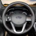 111Loncky Auto Custom Fit OEM Black Genuine Leather Steering Wheel Covers for Kia K5 2011 2012 2013 Kia Optima Accessories
