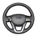 111Loncky Auto Custom Fit OEM Black Genuine Leather Steering Wheel Covers for Kia K5 2011 2012 2013 Kia Optima Accessories