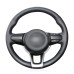 111Loncky Auto Custom Fit OEM Black Genuine Leather Steering Wheel Covers for Kia Rio 2017-2019 Kia Rio5 2019 Kia K2 2017-2019 KIa Picanto KIa Morning Accessories