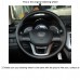 111Loncky Auto Custom Fit OEM Black Genuine Leather Black Suede Steering Wheel Covers for Kia K2 2011 2012 2013 2014 2015 2016 Kia Rio 2012-2017 Kia Rio5 2012-2017 Accessories