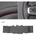 Loncky Custom Fit Hand Stitched Car Black Genuine Leather Suede Carbon Fiber Steering Wheel Cover for Kia K5 GT GT-Line Sedan 2021 2022 / Kia Optima Interior Accessories
