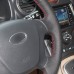 Loncky Auto Custom Fit OEM Black Genuine Leather Steering Wheel Covers for Hyundai Sonata NF 2005-2006 Kia Carens 2007 2008 2009 2010 2011 Accessories