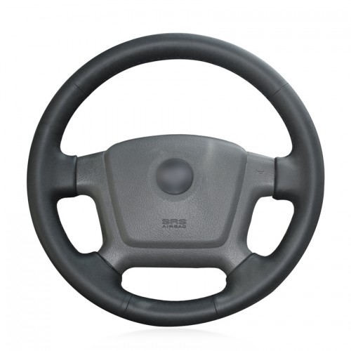 Loncky Auto Custom Fit OEM Black Genuine Leather Steering Wheel Covers for Kia Cerato 2005 2006 2007 2008 2009 2010 2011 2012 Kia Spectra Spectra5 2004-2009 Accessories