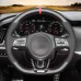 111Loncky Custom Fit Hand Stitched OEM Black Genuine Leather Suede Carbon Fiber Steering Wheel Cover for Kia Stinger GT GT1 GT2 GTS Stinger GT-Line 2018 2019 2020 2021 2022 Car Interior Accessories