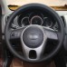 111Loncky Auto Custom Fit OEM Black Genuine Leather Steering Wheel Covers for Kia Forte 2009-2014 Soul 2010-2013 Rio 2009-2011 Accessories