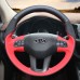 111Loncky Auto Custom Fit OEM Black Genuine Leather Red Suede Car Steering Wheel Cover for Kia Sportage 3 2011-2016 Ceed Cee'd 2010-2012 Accessories 