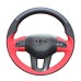 111Loncky Auto Custom Fit OEM Black Genuine Leather Red Suede Car Steering Wheel Cover for Kia Sportage 3 2011-2016 Ceed Cee'd 2010-2012 Accessories 