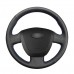 111Loncky Black Genuine Leather Custom Fit Car Steering Wheel Cover for Lada Granta 2011 2012 2013 2014 2015 2015 2016 2017 2018 Accessories
