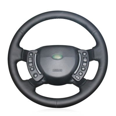 Loncky Auto Custom Fit OEM Black Genuine Leather Car Steering Wheel Cover for Land Rover Range Rover 2003 2004 2005 2006 2007 2008 2009 2010 2011 2012 Accessories 