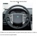 Loncky Auto Custom Fit OEM Black Genuine Leather Suede Car Steering Wheel Cover for Land Rover Freelander 2 2013 2014 2015 Accessories