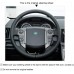 111Loncky Auto Custom Fit OEM Black Genuine Leather Suede Car Steering Wheel Cover for Land Rover Freelander 2 2013 2014 2015 Accessories