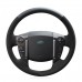 111Loncky Auto Custom Fit OEM Black Genuine Leather Suede Car Steering Wheel Cover for Land Rover Freelander 2 2013 2014 2015 Accessories