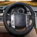 111Loncky Auto Custom Fit OEM Black Genuine Leather Car Steering Wheel Cover for Land Rover Discovery 3 2004 2005 2006 2007 2008 2009 Accessories