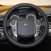 111Loncky Auto Custom Fit OEM Black Genuine Leather Car Steering Wheel Cover for Land Rover Discovery 4 2010 2011 2012 2013 2014 2015 2016 Accessories 