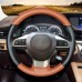 111Loncky Auto Custom Fit OEM Black Genuine Leather Cayenne Brown Leather Car Steering Wheel Cover for Lexus ES300h 2016 2017 2018 ES350 2016 2017 2018 Accessories