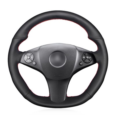 Loncky Auto Custom Fit OEM Black Genuine Leather Steering Wheel Covers for Mercedes Benz SLR-Class 2009 / SL-CLass AMG 63 65 2009-2012 / SLK-Class AMG 55  C-Class AMG 63 2009-2011 / CLS-Class AMG 63 2008- 2011 / GLK-Class GLK 350 2008-2012 Accessories