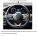 111Loncky Car Custom Fit OEM Black Genuine Leather Suede Steering Wheel Cover for Mercedes-Benz A-Class W177 B-Class W247 C-Class W205 E-Class W213 S-Class W222 G-Class W463