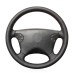 111Loncky Auto Custom Fit OEM Black Genuine Leather Steering Wheel Covers for Mercedes-Benz W210 E-Class E320 2000 2001 2002 Accessories 
