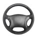 111Loncky Car Custom Fit OEM Black Genuine Leather Suede Steering Wheel Cover for Mercedes Benz W203 C-Class 2001 2002 2003 2004 2005 2006 2007 Accessories