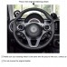 111Loncky Auto Custom Fit OEM Black Genuine Leather Steering Wheel Covers for Smart New Fortwo Forfour 2015 2016 2017 Accessories