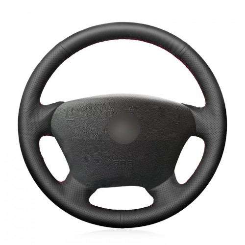 Loncky Car Custom Fit OEM Black Genuine Leather Steering Wheel Cover for Mercedes-Benz W163 M-Class ML230 ML270 ML320 ML350 ML430 ML500 1997-2005 Accessories