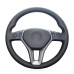 111Loncky Car Custom Fit OEM Black Genuine Leather Steering Wheel Cover for Mercedes Benz CLS550 CLA250/Mercedes Benz E250 E350 E400 E550/Benz GLA250 GLK250 GLK350/C250 C300 C350/Benz B250e B-Class Electric Accessories 