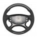 111Loncky Car Custom Fit OEM Black Genuine Leather Suede Steering Wheel Cover for Mercedes Benz E63 AMG 2006-2008 CLS 63 AMG 2007 Accessories